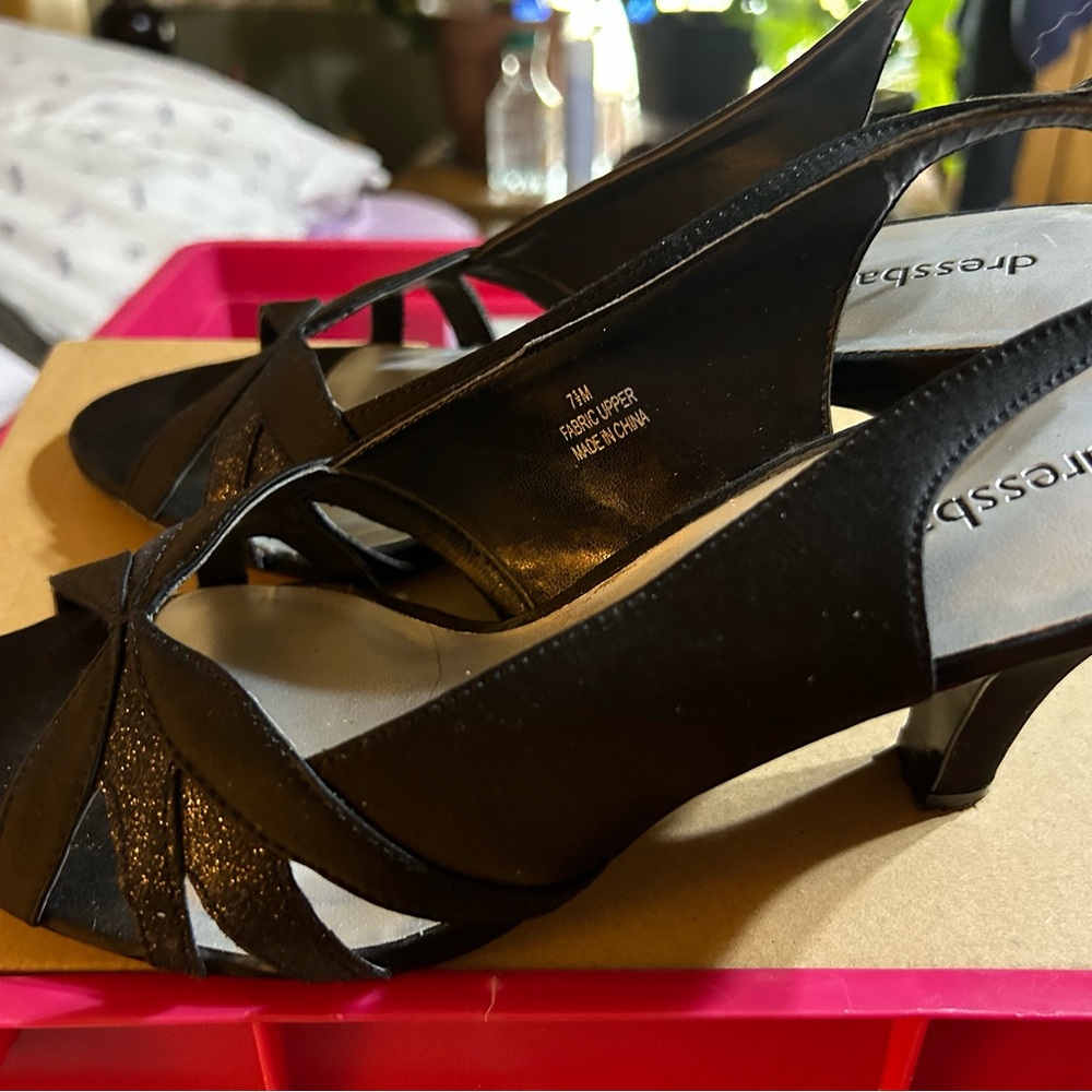 Black dress shoes from Dress Barn worn 1 time excellent condition
